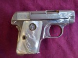 Colt Vest Pocket Model 1908 Nickel Finish factory pearl grip, 25 acp - 2 of 4