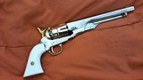 pietta 1860 Revolver .44 Cal. beautifully Nickle Plated - 1 of 12