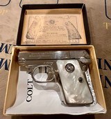 RARE COLT 1908 POCKET PISTOL FACTORY MOTHER OF PEARL GRIPS - 5 of 11