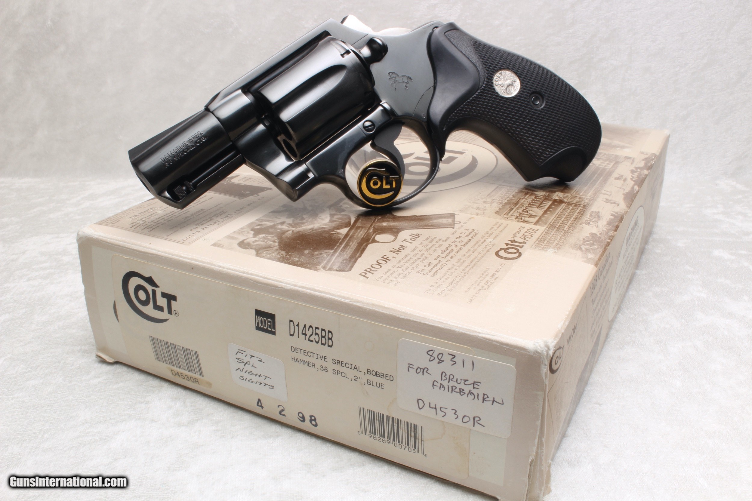 1996 Colt Detective Special With Factory Bobbed Hammer And Front Night Sight 0507