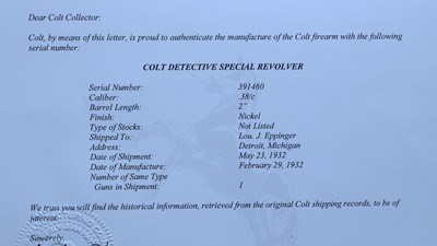 Pre-War Colt Detective Special with Original Box & Archive Letter - Image 12 of 14