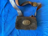 CIVIL WAR CARTRIDGE POUCH AND STRAP STAMPED OHIO - 1 of 10