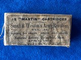 SMITH AND WESSON ARMY REVOLVER 44 “MARTIN” CARTRIDGES - 2 of 5