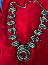 OLD PAWN NAVAHO SILVER SQUASH BLOSSOM NECKLACE - 3 of 6