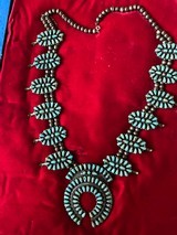 OLD PAWN NAVAHO SILVER SQUASH BLOSSOM NECKLACE - 4 of 6