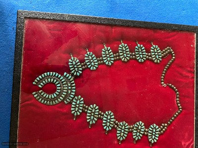 OLD PAWN NAVAHO SILVER SQUASH BLOSSOM NECKLACE