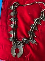 OLD PAWN NAVAHO SILVER SQUASH BLOSSOM NECKLACE - 5 of 6