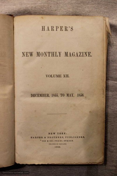 Harper's Monthly bound magazines 1855 to 1858, 1884 and 1888. Atlantic Monthly 1862 