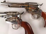 One Pair of Uberti Cattleman 5 1/2" Single Action Army Pistols in Nickel Finish! - 7 of 9