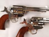 One Pair of Uberti Cattleman 5 1/2" Single Action Army Pistols in Nickel Finish! - 5 of 9