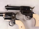 One Pair of Uberti Cattleman First Issue 4 3/4" .44-40 Single Action Army Pistols in Case Hardened Blue Finish! - 2 of 9