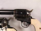 One Pair of Uberti Cattleman First Issue 4 3/4" .44-40 Single Action Army Pistols in Case Hardened Blue Finish! - 4 of 9