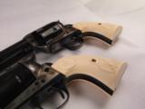One Pair of Uberti Cattleman First Issue 4 3/4" .44-40 Single Action Army Pistols in Case Hardened Blue Finish! - 9 of 9