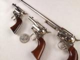 3 Rare Uberti Miniature 1873 Single Action Army Pistols in Nickel Finish! - 5 of 10