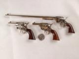 3 Rare Uberti Miniature 1873 Single Action Army Pistols in Nickel Finish! - 2 of 10