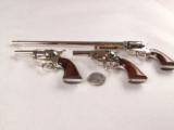 3 Rare Uberti Miniature 1873 Single Action Army Pistols in Nickel Finish! - 3 of 10