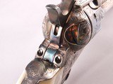 Beautiful Patton Hand Engraved Uberti .45LC Single Action Revolver Finished in Sterling Silver and Pearl Grips! - 10 of 14
