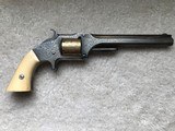Smith & Wesson Model 2 Old Army 6" Barrel Silverplated Etched Revolver with Gold Cylinder Ivory Grips - 1 of 7