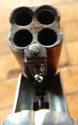 Antique 32 rim fire cal. Remington Elliot ring trigger 4 Barrel Pepper Box Deringer in a glass front Presentation case - 11 of 11