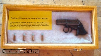 Remington 4 Barrel Ring Trigger 32 Rim Fire Deringer w/ Display Case