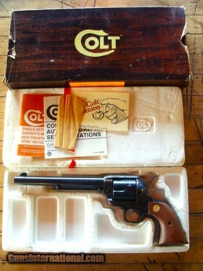 Colt SSA 3rd Gen. NIB 71/2" Color Case 1969 Mfg. 357 Wood Grips Unfired