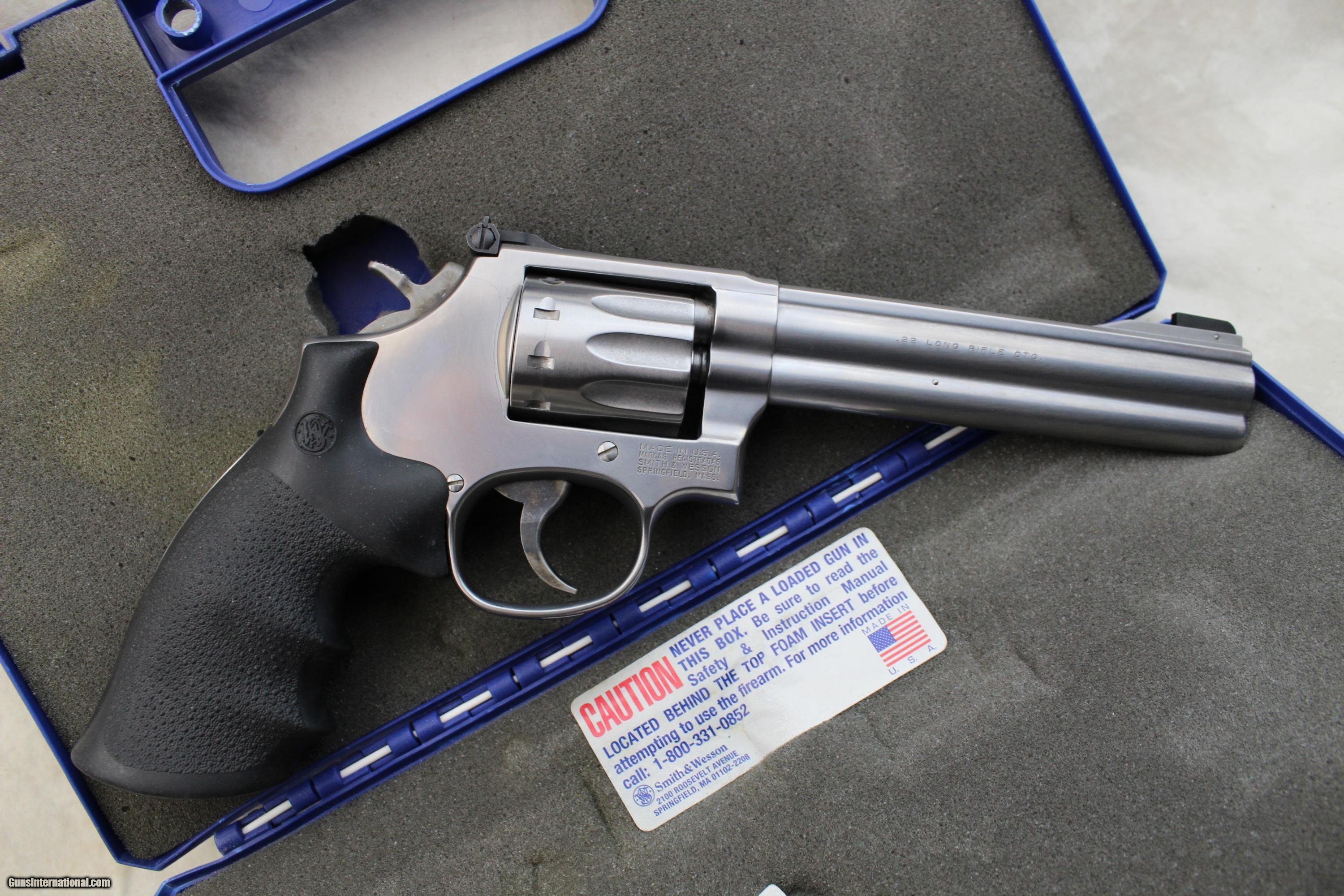 Smith and Wesson model 617-4 Stainless PRE LOCK 22 lr 6 inch revolver