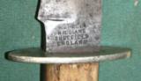 SHEFIELD KNIFE, ALFRED WILLIAMS, 1880'S,ENGLAND MADE,BOWIE 11 LONG,6.75 BLADE,STAG/BONE HANDLES--SOME SPOTTING ON BLADE, - 5 of 6