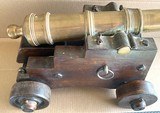 ART=SCULPTURE=MISCELLANEOUS= GUN RELATED == BRASS CANNON == NAVY = 18th Century Naval Ship Carriage Cannon - 5 of 7