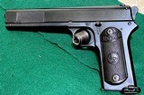 COLT = 1902 = 38 RIMLESS = Very Early made date == MILITARY Model = BLUED, Refreshed = All original = Forward Nail File Serration on Slide = - 4 of 12
