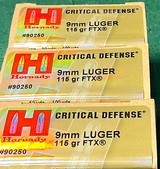 9MM LUGER = HORNADY CRITICAL DEFENSE = 25 ROUNDS PER BOX = 3 BOXES FOR ONE LOW PRICE == - 3 of 4