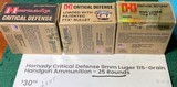 9MM LUGER = HORNADY CRITICAL DEFENSE = 25 ROUNDS PER BOX = 3 BOXES FOR ONE LOW PRICE == - 4 of 4