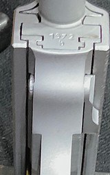 RARE=MAUSER TWO TONE = SATIN=POLISHED=(BYF/44) = P-38 , CAL.9MM LUGER = SER 1572 B = MFG. 1944 = Rare Restored , refinished in Satin Chrome - 7 of 13