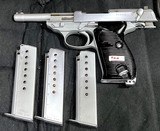 RARE=MAUSER TWO TONE = SATIN=POLISHED=(BYF/44) = P-38 , CAL.9MM LUGER = SER 1572 B = MFG. 1944 = Rare Restored , refinished in Satin Chrome - 2 of 13