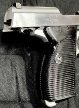 RARE=MAUSER TWO TONE = SATIN=POLISHED=(BYF/44) = P-38 , CAL.9MM LUGER = SER 1572 B = MFG. 1944 = Rare Restored , refinished in Satin Chrome - 9 of 13