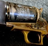 DRAGOON=1847 Percussion Revolver = Uberti Reproduction = Engraved 6 Round Cylinder = Case Color / Hardened Receiver = Brass Furniture - 3 of 15
