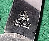 WW 2 = German Paratrooper Knife = Gravity blade in perfect condition w/ makers name = Knife being sold as a parts only == Walnut Grips perfect = - 4 of 4