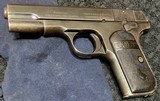 HAMMERLESS = .32 ACP = MADE 1920 = Factory Grips = All original = A shooter = Patina Blue / Grey = Bore at 85% bright , deep rifling == - 14 of 16