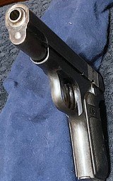 HAMMERLESS = .32 ACP = MADE 1920 = Factory Grips = All original = A shooter = Patina Blue / Grey = Bore at 85% bright , deep rifling == - 15 of 16