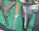DMW = LUGER =.30 CALIBRE = NAVY GRAVITY KNIFE ,= HOLSTER = MAGAZINE = Age, pedigree & history unknown - 2 of 19