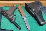 DMW = LUGER =.30 CALIBRE = NAVY GRAVITY KNIFE ,= HOLSTER = MAGAZINE = Age, pedigree & history unknown - 3 of 19
