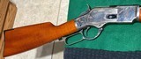 UBERTI = WINCHESTER - 1873 = .45 LC = RIFLE = OCTAGON 24 Inch Barrel = Tiger Striped Stock = NOS = test fired only - 8 of 9