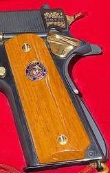 1911A1 = USMC COMMEMORATIVE = DISPLAY BOX = ALL GOLD INLAY = LANYARD = Never fired Never racked = - 3 of 8