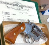 SMITH & WESSON = 2 inch = TRANSITIONAL M & P Revolver = Made 1947 = Custom Grips = Nickel = Original Gold Box - 8 of 14