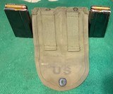 M1 CARBINE MAGAZINES = TWO (2) = Fully charged = Matching Manufacture = Two gang Military Pouch =