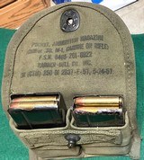 M1 CARBINE MAGAZINES = TWO (2) = Fully charged = Matching Manufacture = Two gang Military Pouch = - 7 of 8