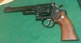 SMITH & WESSON = MODEL 27 (no dash) = Made 1957 = Blued = 6 inch = Factory grips = 