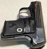 PAIR of COLT vest pocket 1908 HAMMERLESS = 1919 & 1929 Vintage = .25 acp Calibre = blue = Different Grip style - 4 of 9