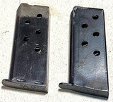 PAIR of COLT vest pocket 1908 HAMMERLESS = 1919 & 1929 Vintage = .25 acp Calibre = blue = Different Grip style - 7 of 9