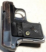 PAIR of COLT vest pocket 1908 HAMMERLESS = 1919 & 1929 Vintage = .25 acp Calibre = blue = Different Grip style - 3 of 9