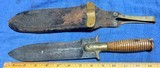 1880 INDIAN WARS SPRINGFIELD HUNTING / FIGHTING KNIFE = Original SHEATH / SCABBARD= BRASS FITTINGS = - 1 of 8